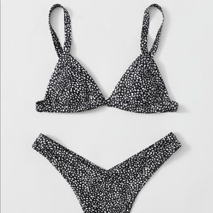 Brand New Dalmatian Triangle High Leg Bikini